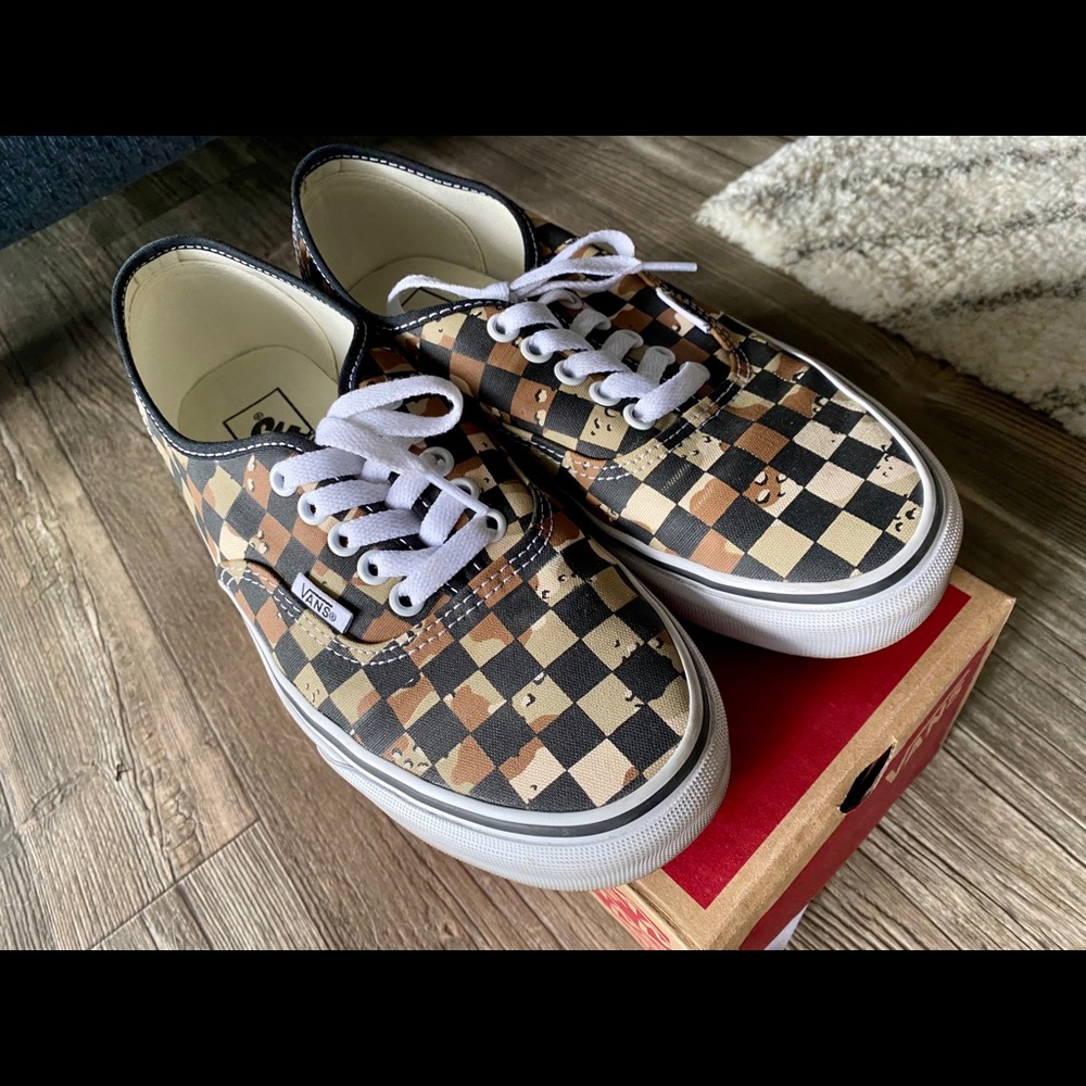Checkered Camo Vans (Authentic)